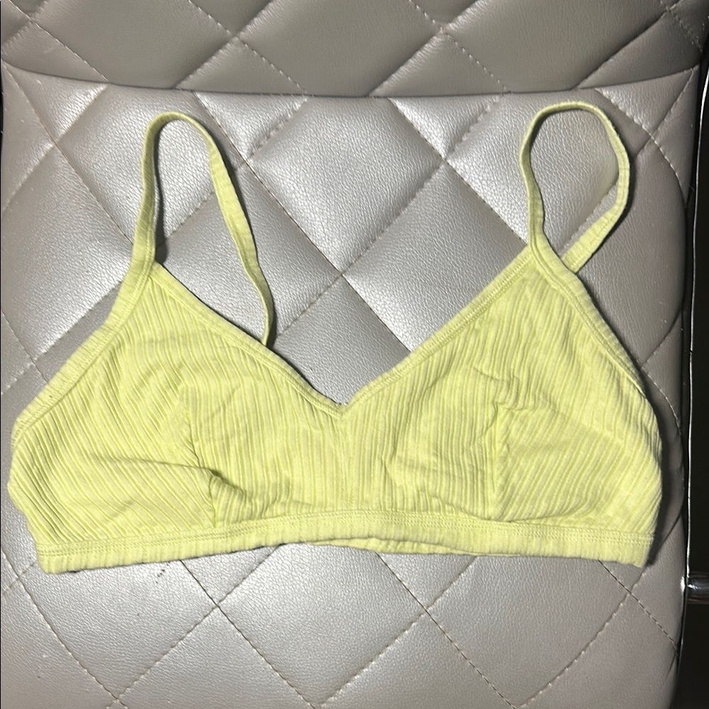 Yellow Ribbed Bralette